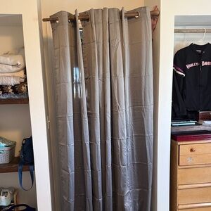 Unbranded Gray Grommet-Top Curtain Panels